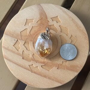 Gold and White Pendant Necklace